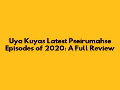 Uya Kuya's Latest 'Pseirumahse' Episodes of 2020: A Full Review