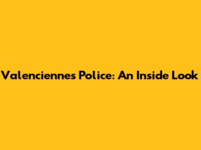 Valenciennes Police: An Inside Look