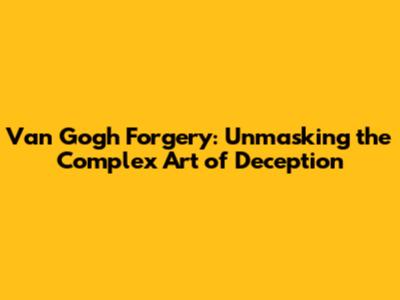 Van Gogh Forgery: Unmasking the Complex Art of Deception