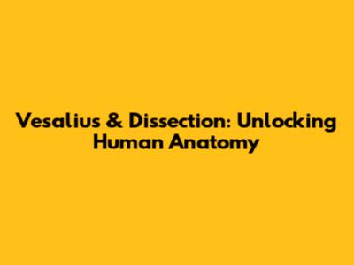 Vesalius & Dissection: Unlocking Human Anatomy