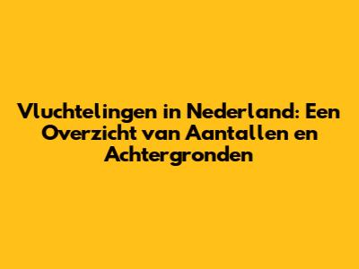 Vluchtelingen in Nederland: Een Overzicht van Aantallen en Achtergronden