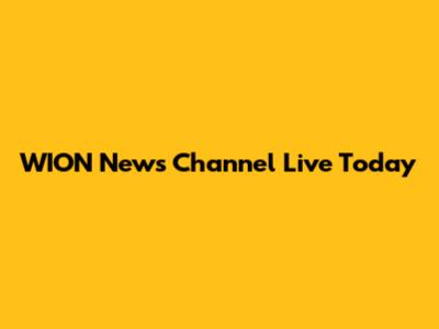 WION News Channel Live Today