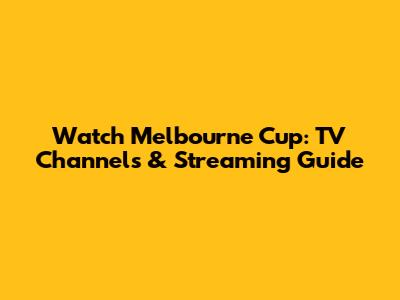 Watch Melbourne Cup: TV Channels & Streaming Guide