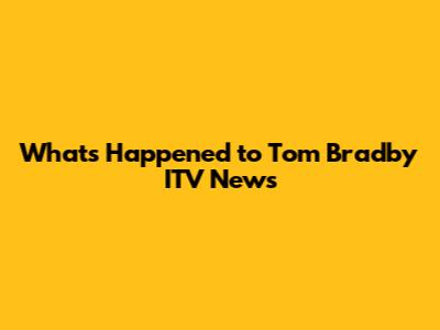 What's Happened to Tom Bradby ITV News