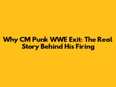 Why CM Punk WWE Exit: The Real Story Behind His Firing