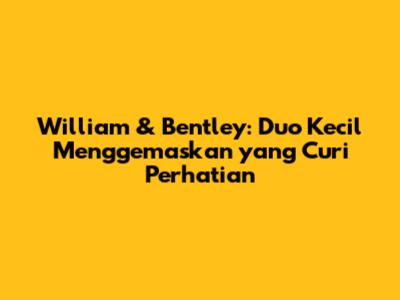 William & Bentley: Duo Kecil Menggemaskan yang Curi Perhatian
