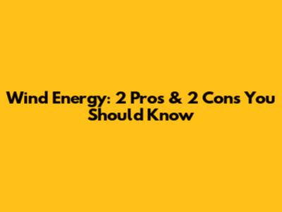 Wind Energy: 2 Pros & 2 Cons You Should Know