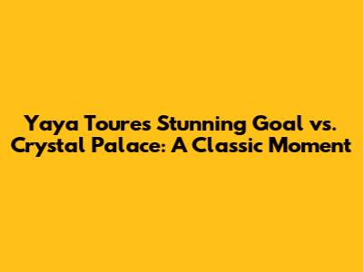 Yaya Toure's Stunning Goal vs. Crystal Palace: A Classic Moment