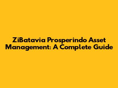 ZiBatavia Prosperindo Asset Management: A Complete Guide