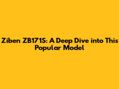 Ziben ZB171S: A Deep Dive into This Popular Model