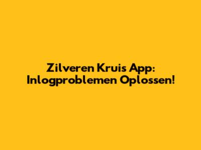 Zilveren Kruis App: Inlogproblemen Oplossen!
