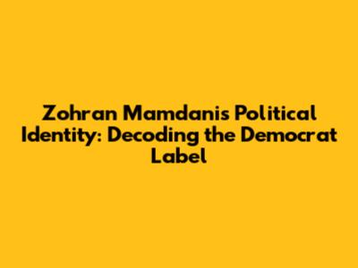 Zohran Mamdani's Political Identity: Decoding the Democrat Label