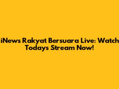 iNews Rakyat Bersuara Live: Watch Today's Stream Now!