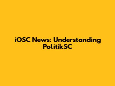 iOSC News: Understanding PolitikSC