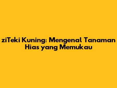 ziTeki Kuning: Mengenal Tanaman Hias yang Memukau
